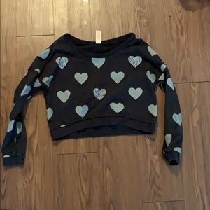 Cropped heart sweater